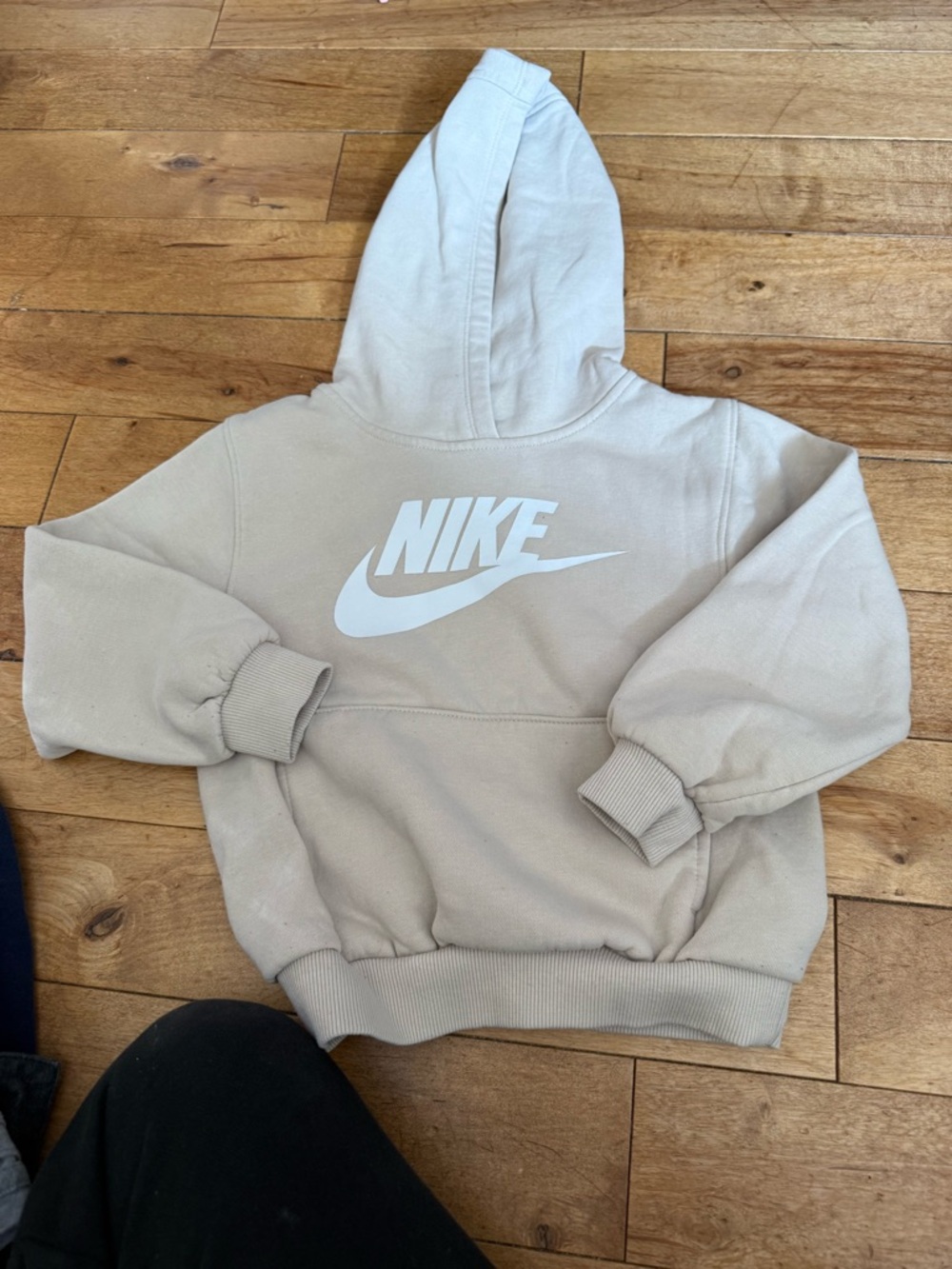 Nike Beige/Tan Pullover Hoodie with White Swoosh